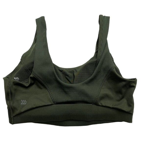 All In Motion Sports Bra Womens LARGE Dark Green Very Soft Removable-Cup Stretch - Picture 2 of 7